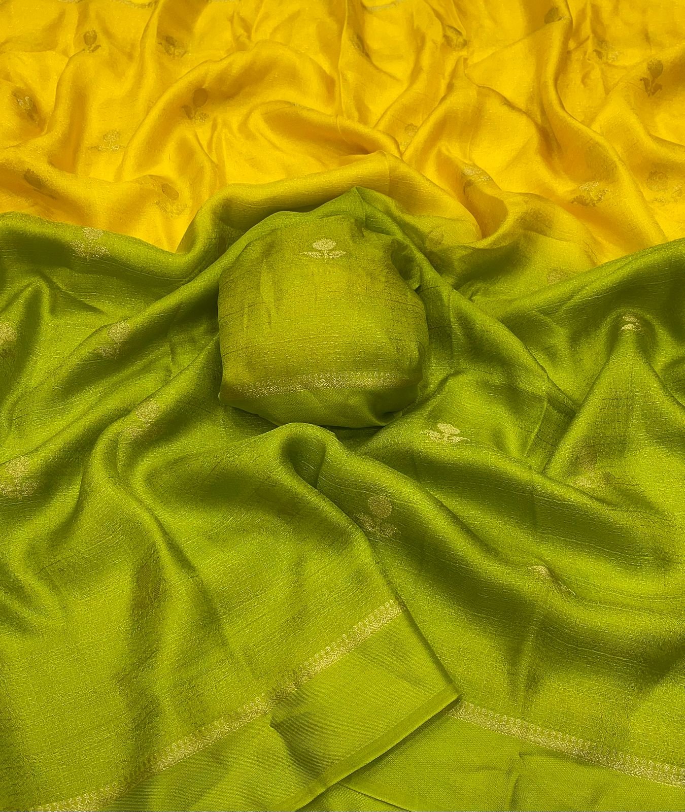 Pure soft Viscose Khadi silk fabric with satin border image 22