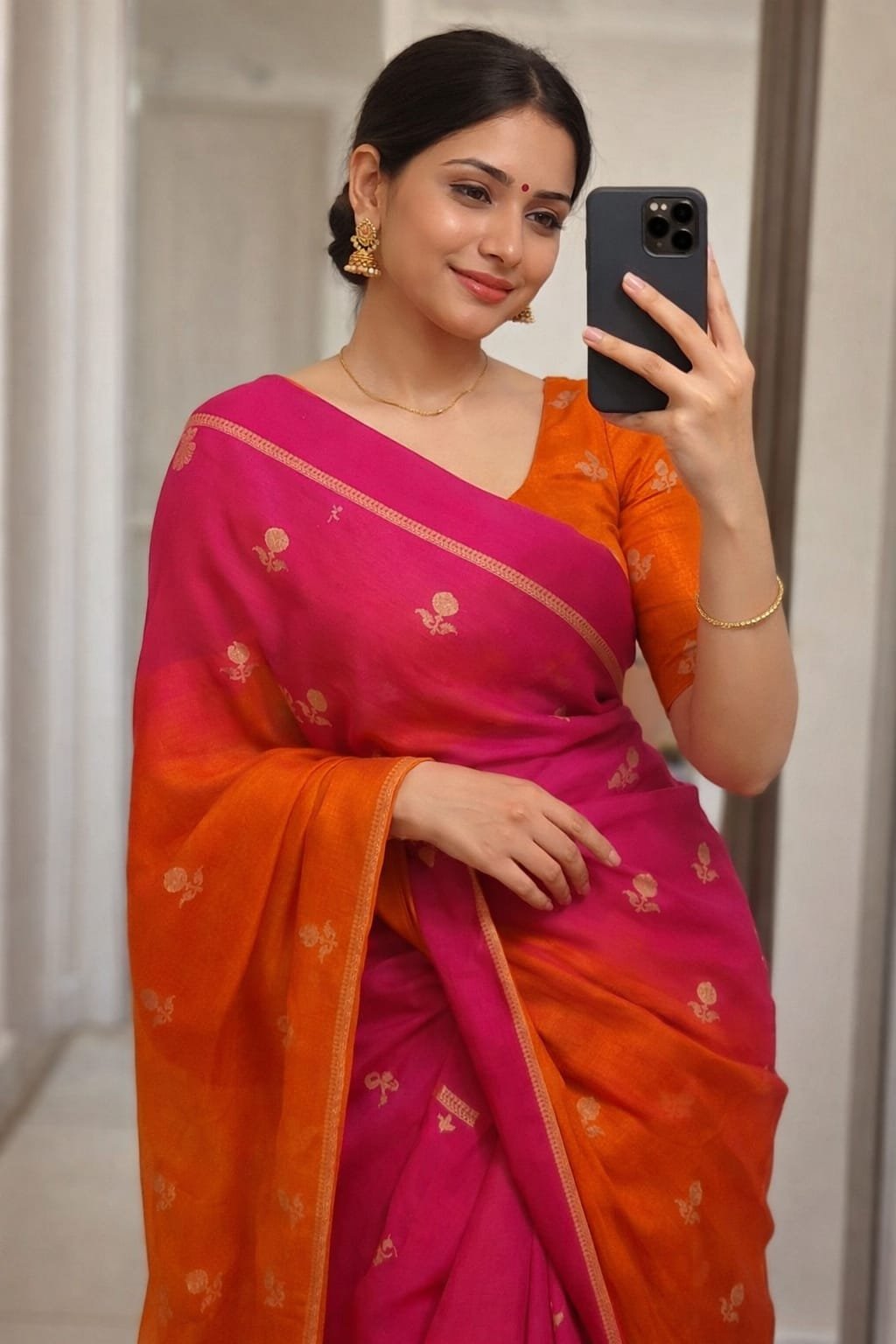 Pure soft Viscose Khadi silk fabric with satin border image 7