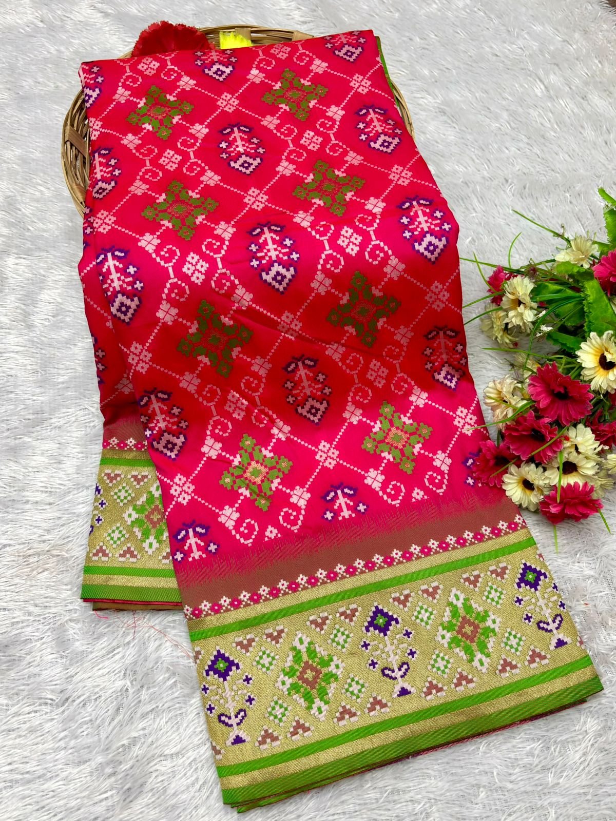 Patola Silk Saree With Paithani Touch image 11