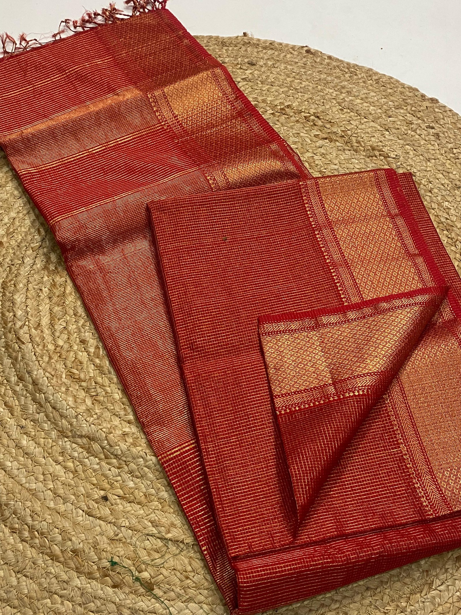 Pure Maheshwari Handloom Saree with Chand Design
