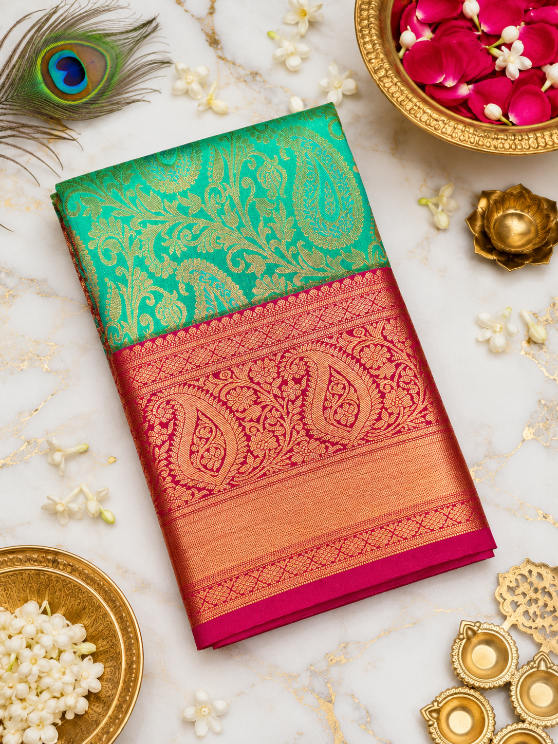 5 Korvai Kanchi Semi Silk Sarees image 20