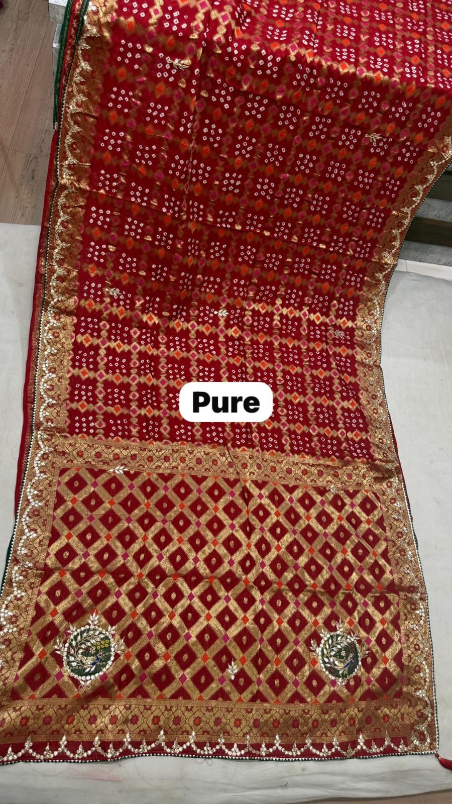 Pure HO Silk Handloom Silk Pure Bandhej Silk image 11