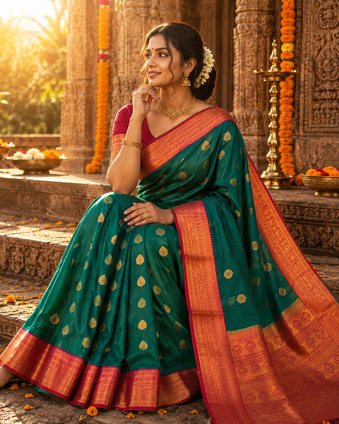 7 Korvai Kanchi Semi Silk Sarees image 5