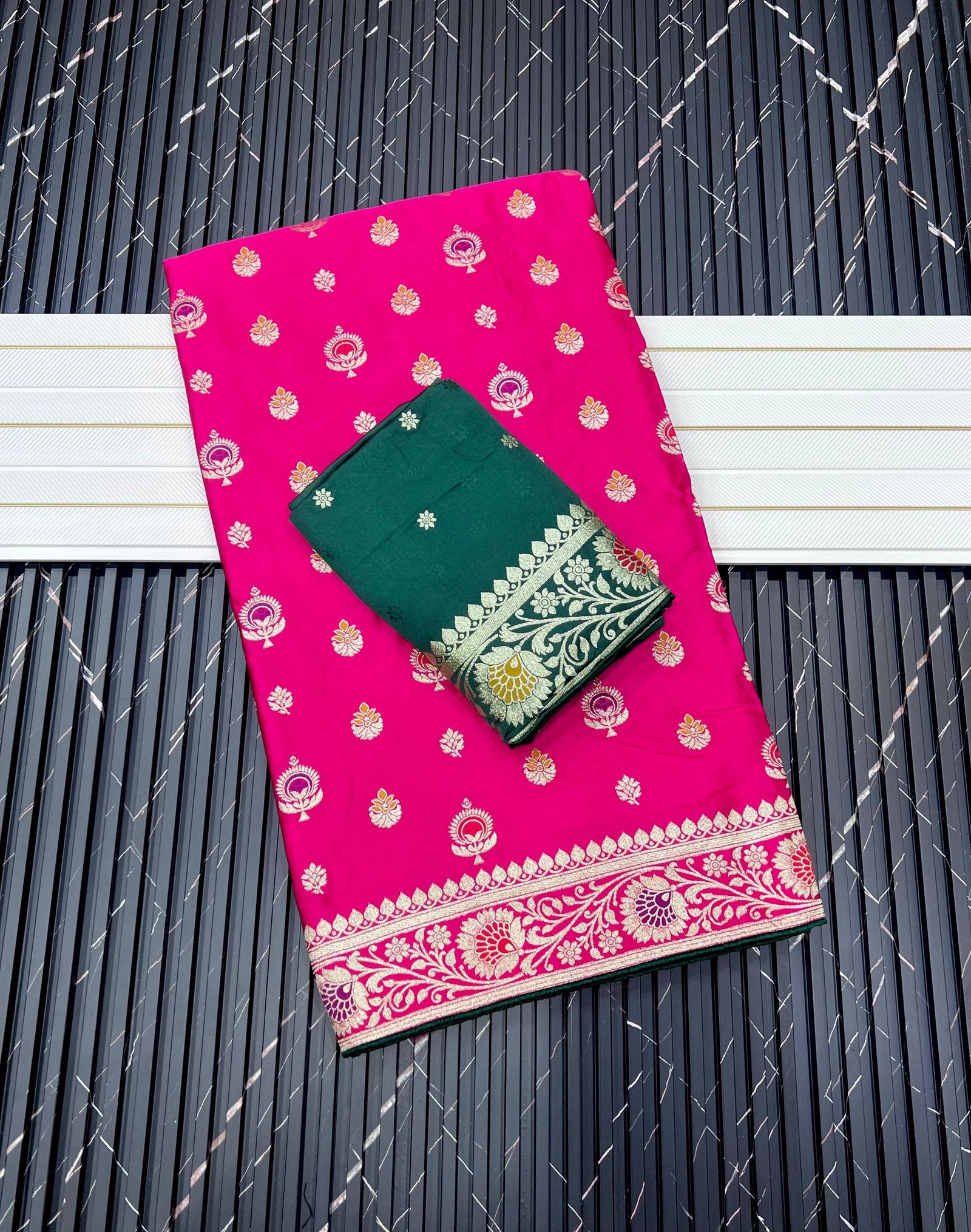 Pure Satin Gaji Silk Jacquard Saree image 9
