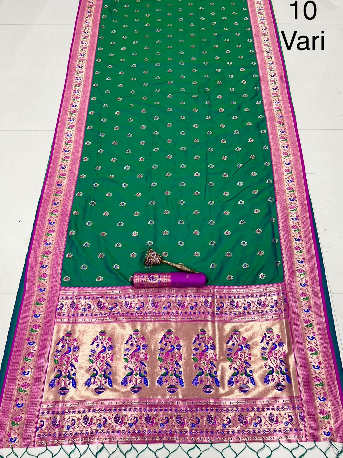 10 yards Peacock Design Paithani image 3