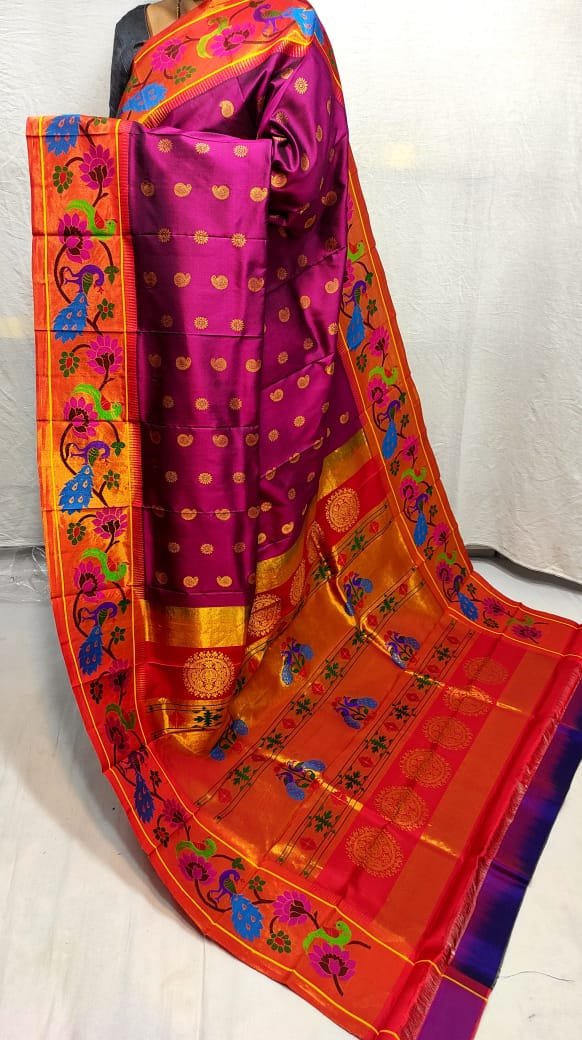 Brocade Paithani Pure Silk Saree image 7