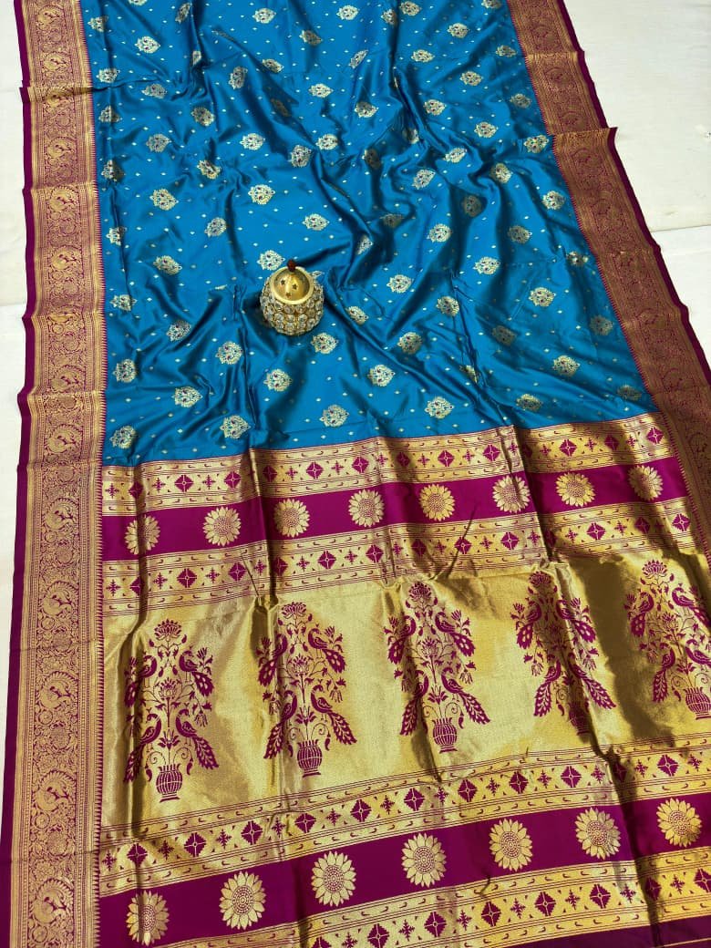 Peacock Kanjivaram Paithani image 6