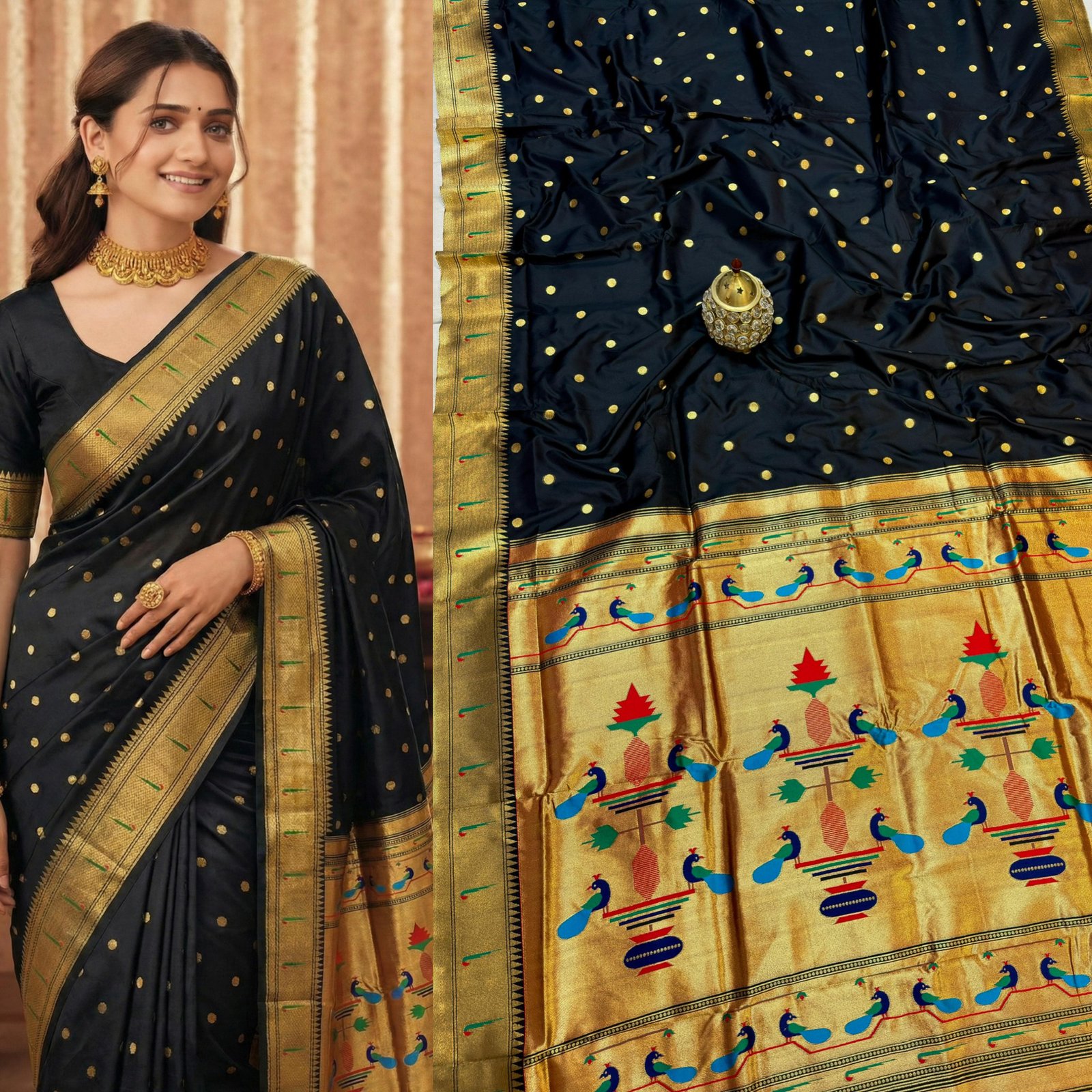 Single Muniya Border Paithani