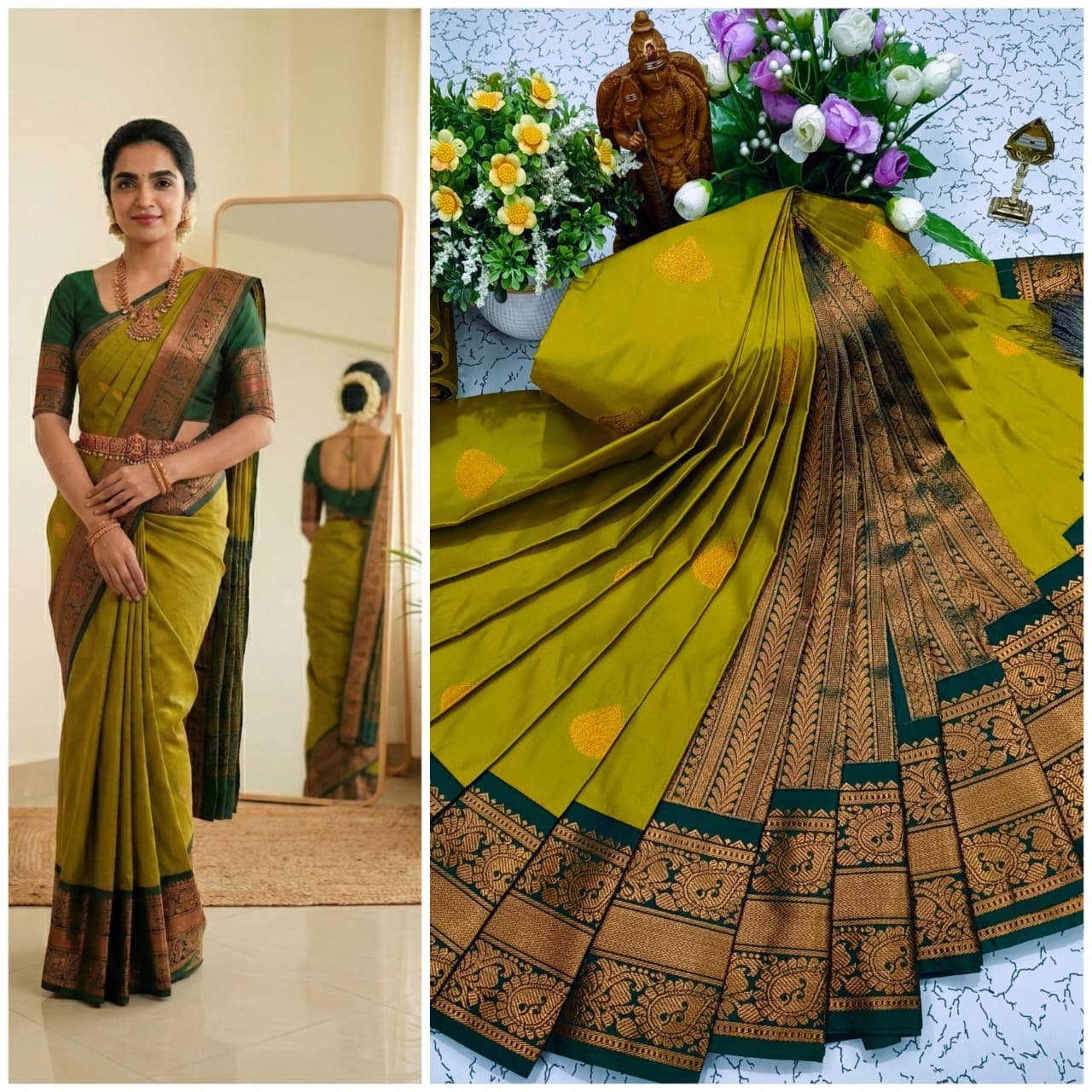 Korvai Kottanji Tana Semi Silk Saree image 19