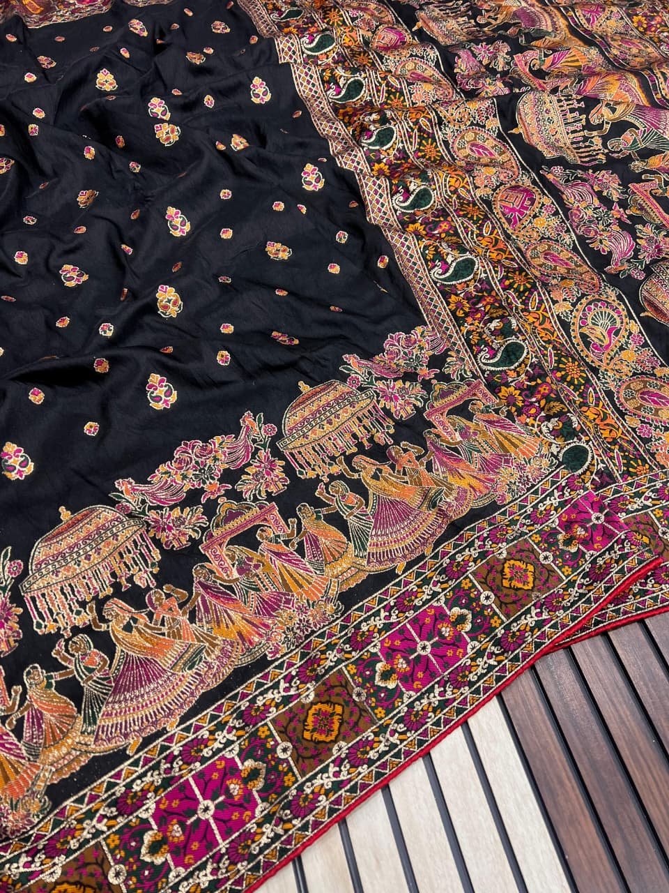 14 rajwadi pashmina saree image 5