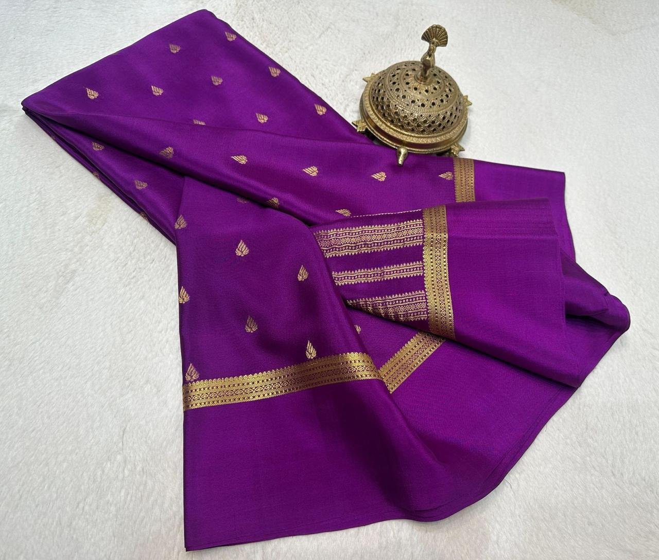2 Semi Mysore Crape Silk Sarees image 3