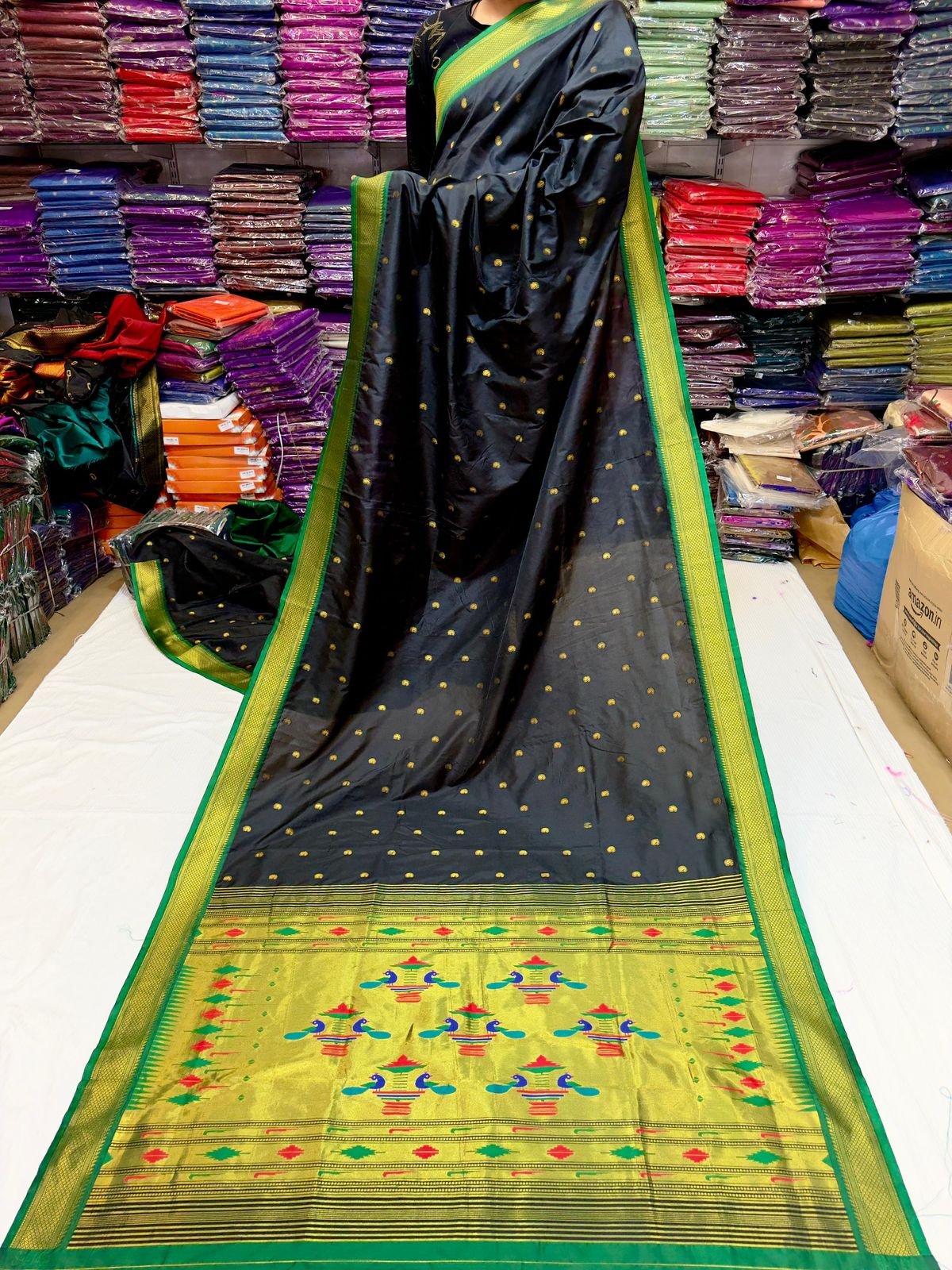Yeola Double Pallu Semi Paithani image 4