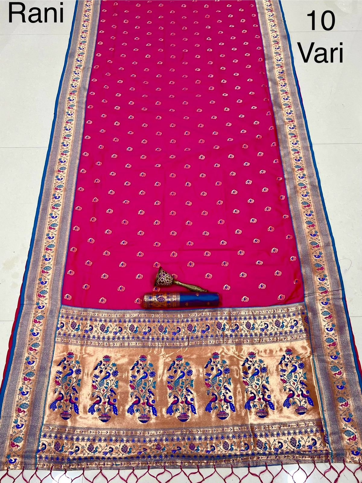 10 yards Peacock Design Paithani image 10