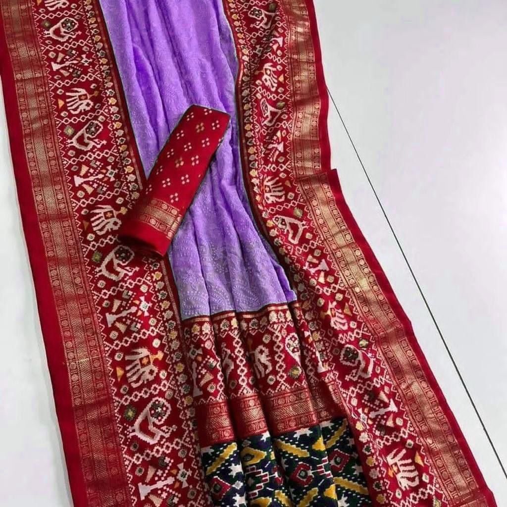 Premium Georgette chikankari lucknowi embroidered saree image 6