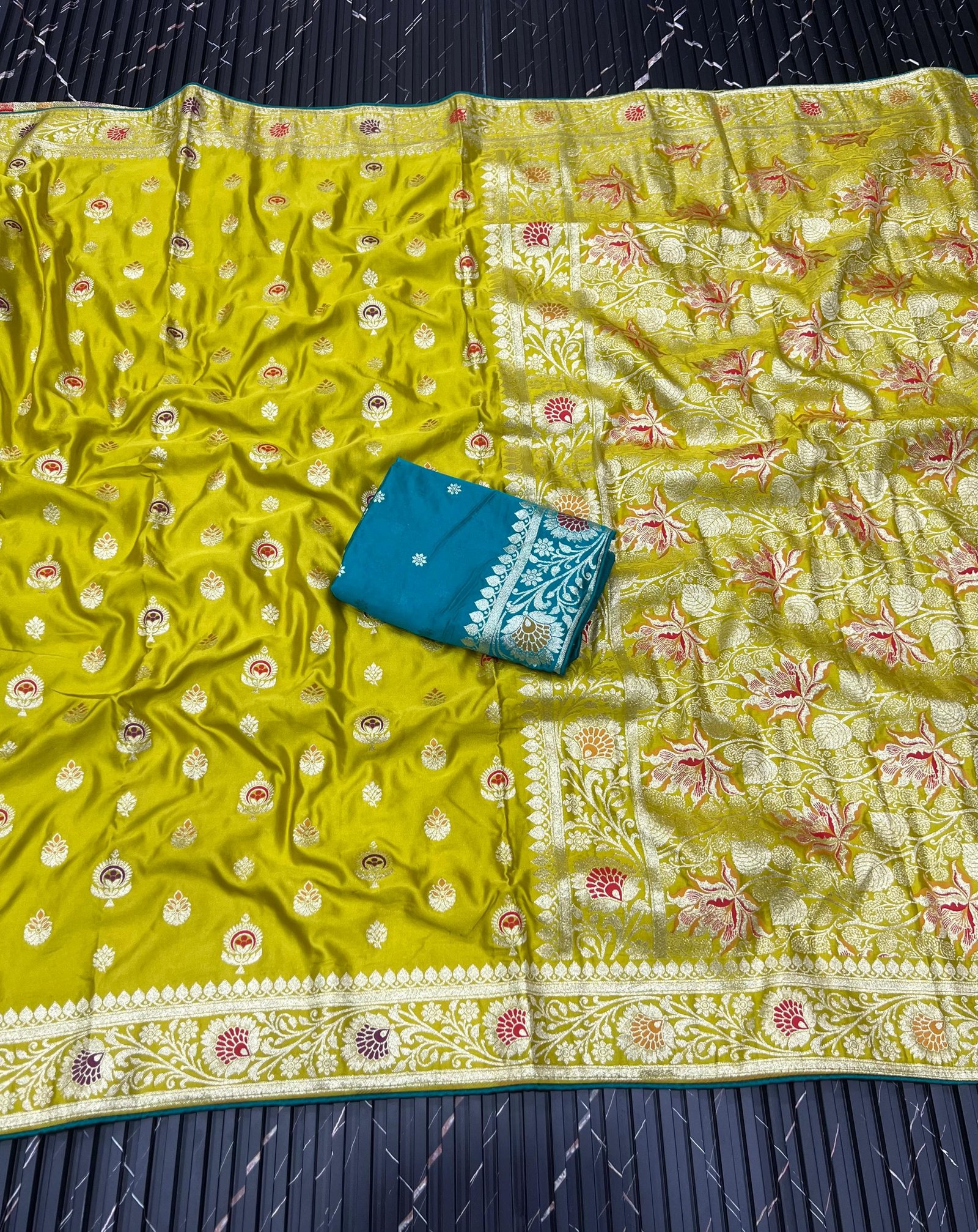 Pure Satin Gaji Silk Jacquard Saree image 14