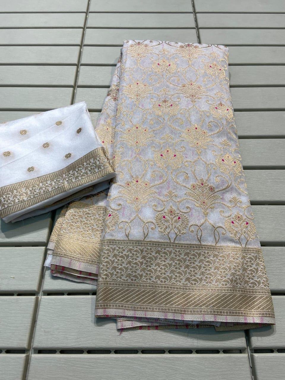 Pure Crepe Khaddi Silk Saree image 5