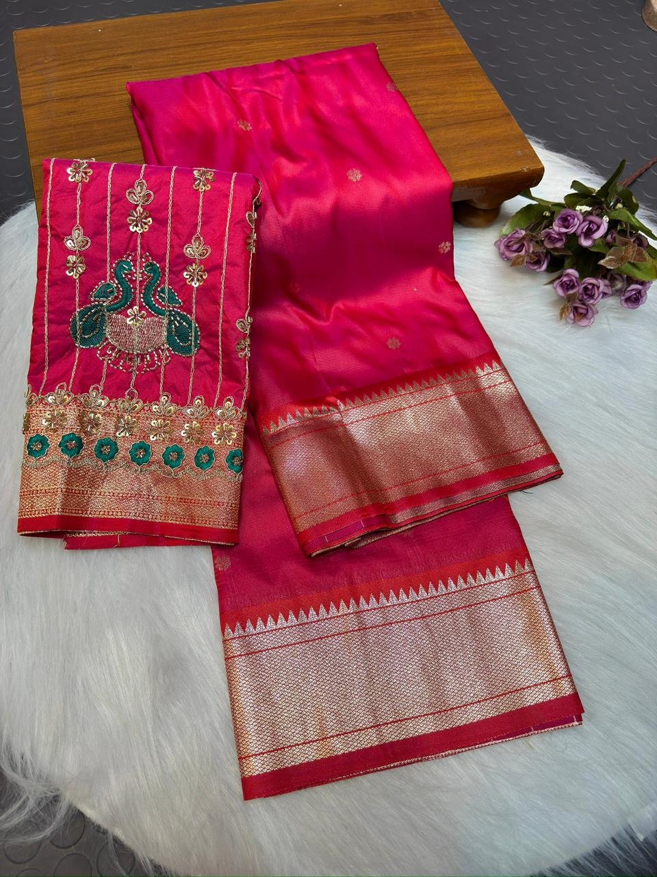Aari Work Kalanjali Paithani image 17