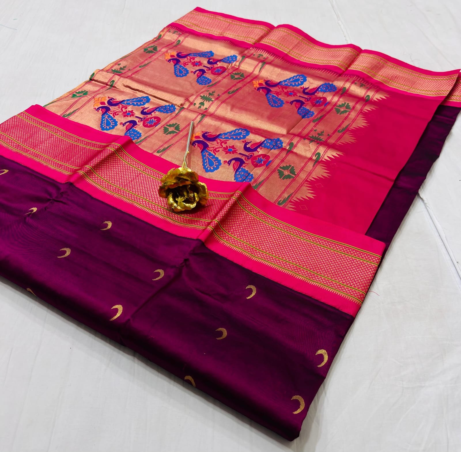 Chandrakor Paithani Pure Silk image 17