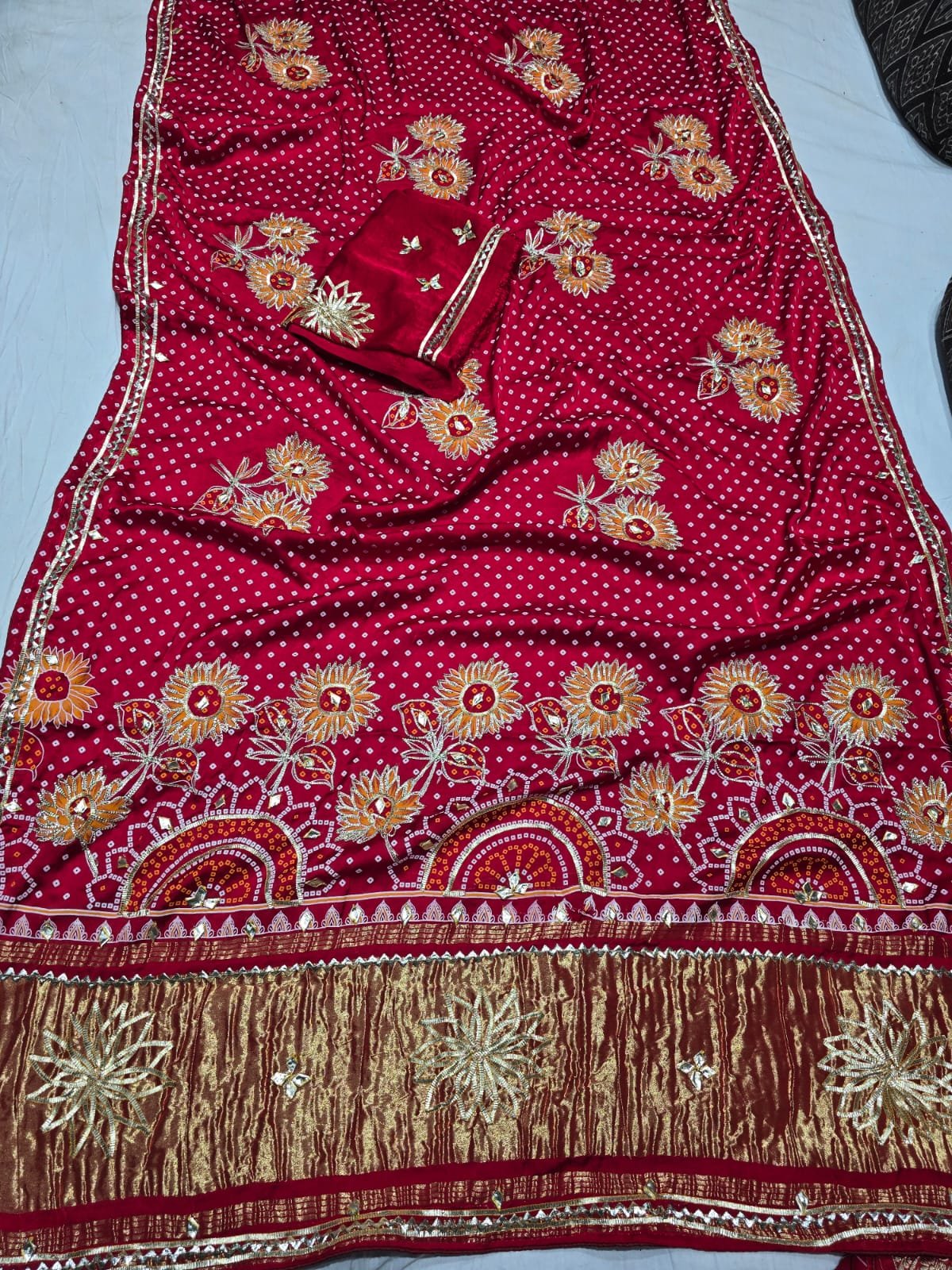 Modal Gajji Silk Saree with Gota Patti Design image 7