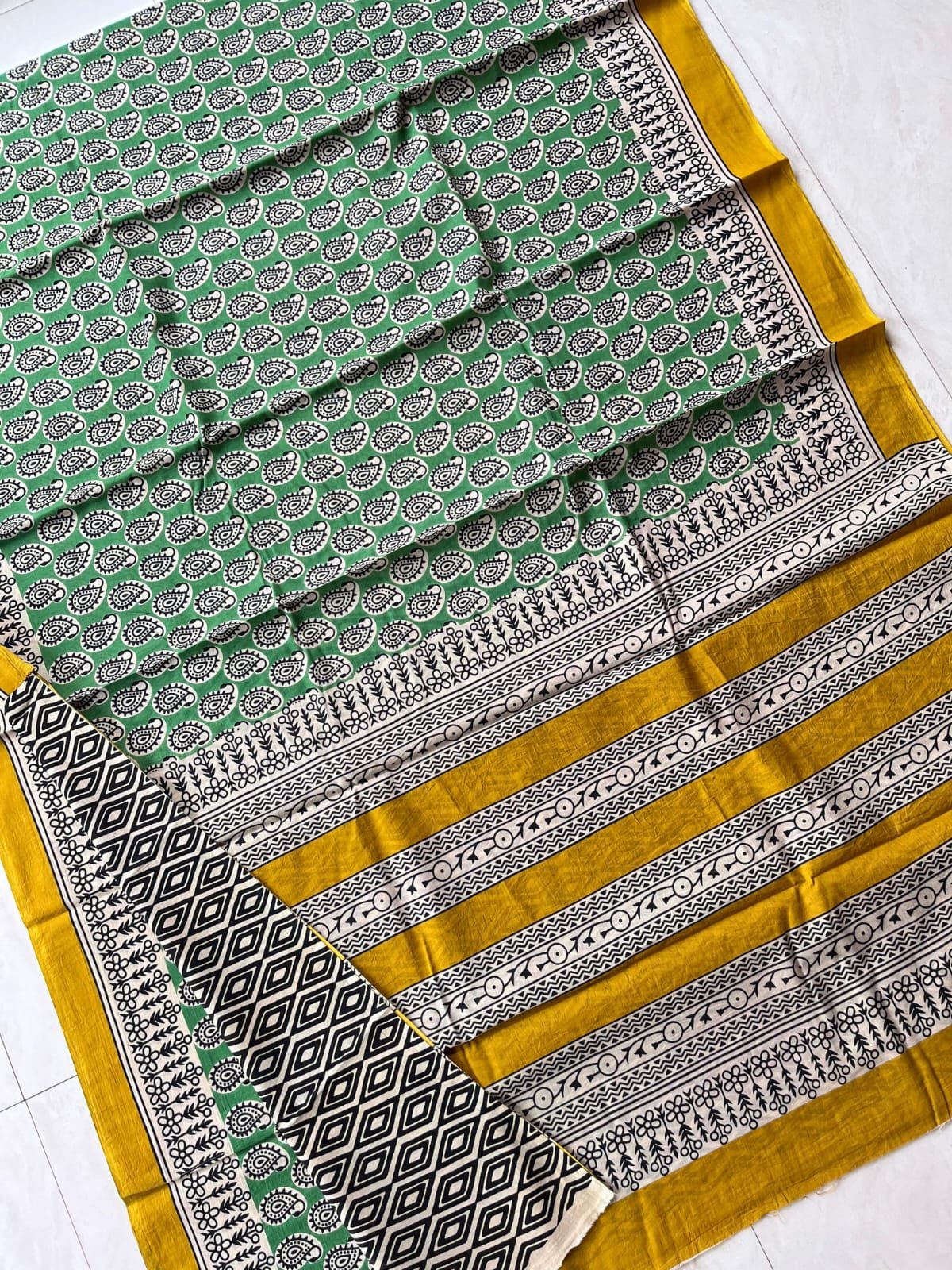 Hand Block Printed Cotton Mul Sarees image 13