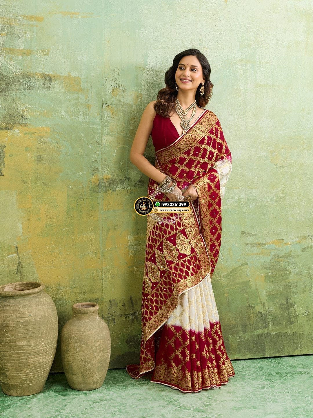 Banarasi Silk With Heavy Zari Work Saree with Handwork (Dual color) image 14