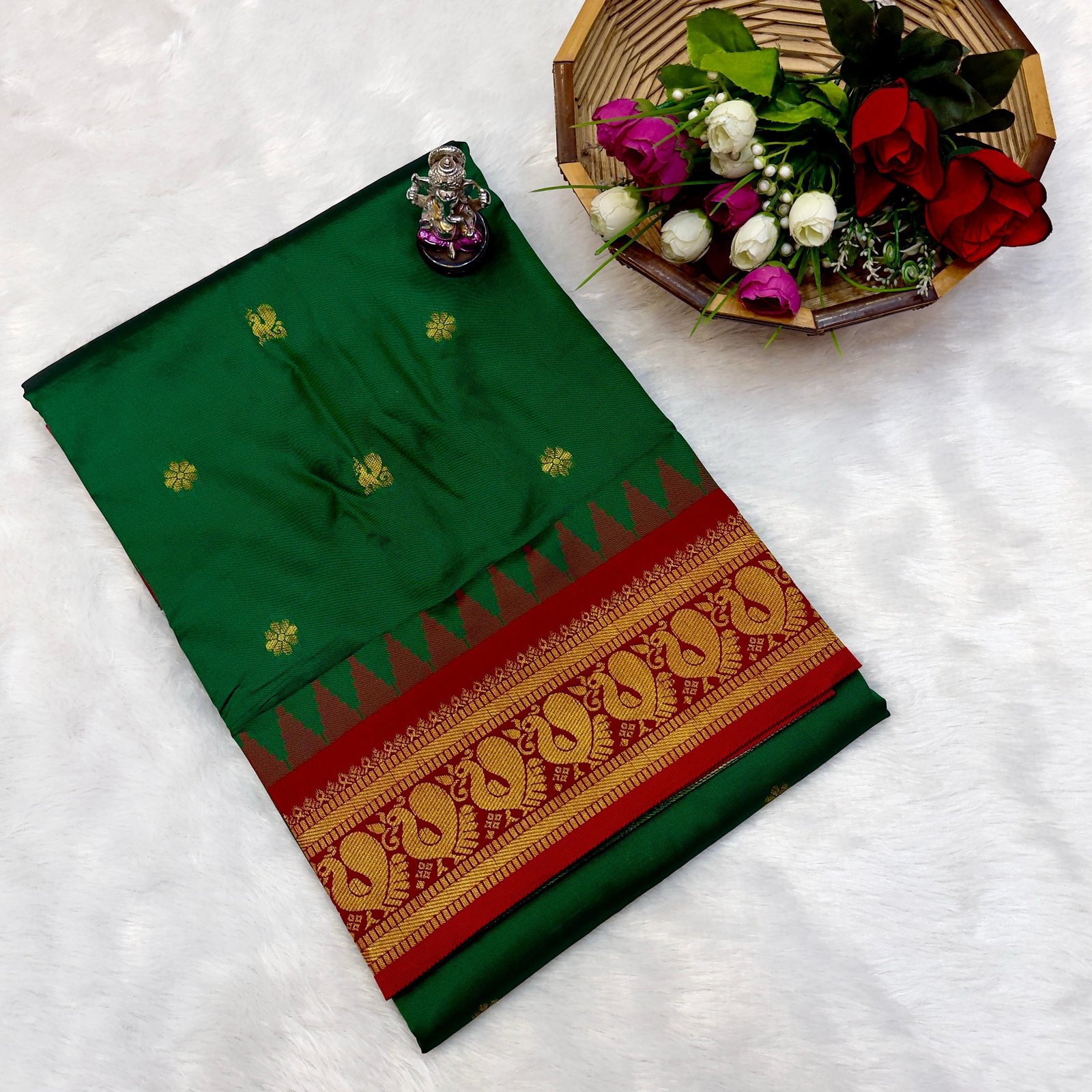 Half Silk Gadwaal Paithani image 2