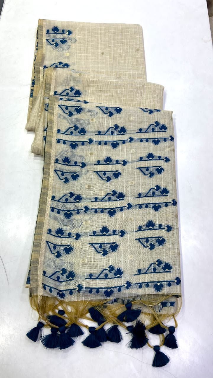 Khadi Cotton Feel Saree image 3