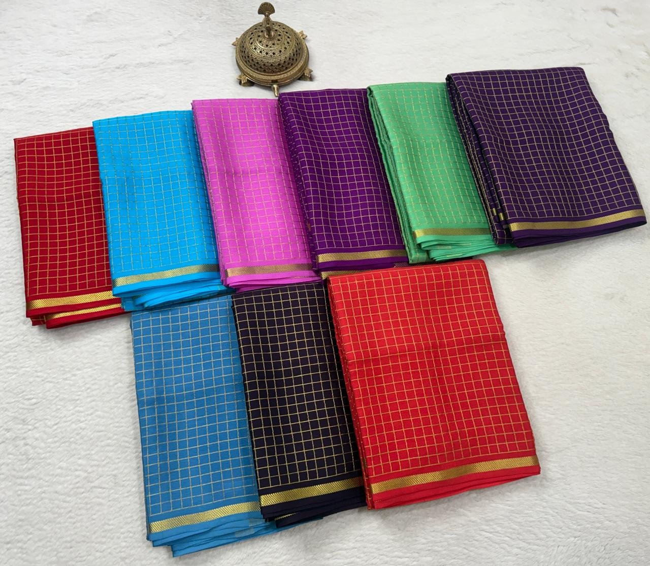 Pure Mysore Checks Sarees