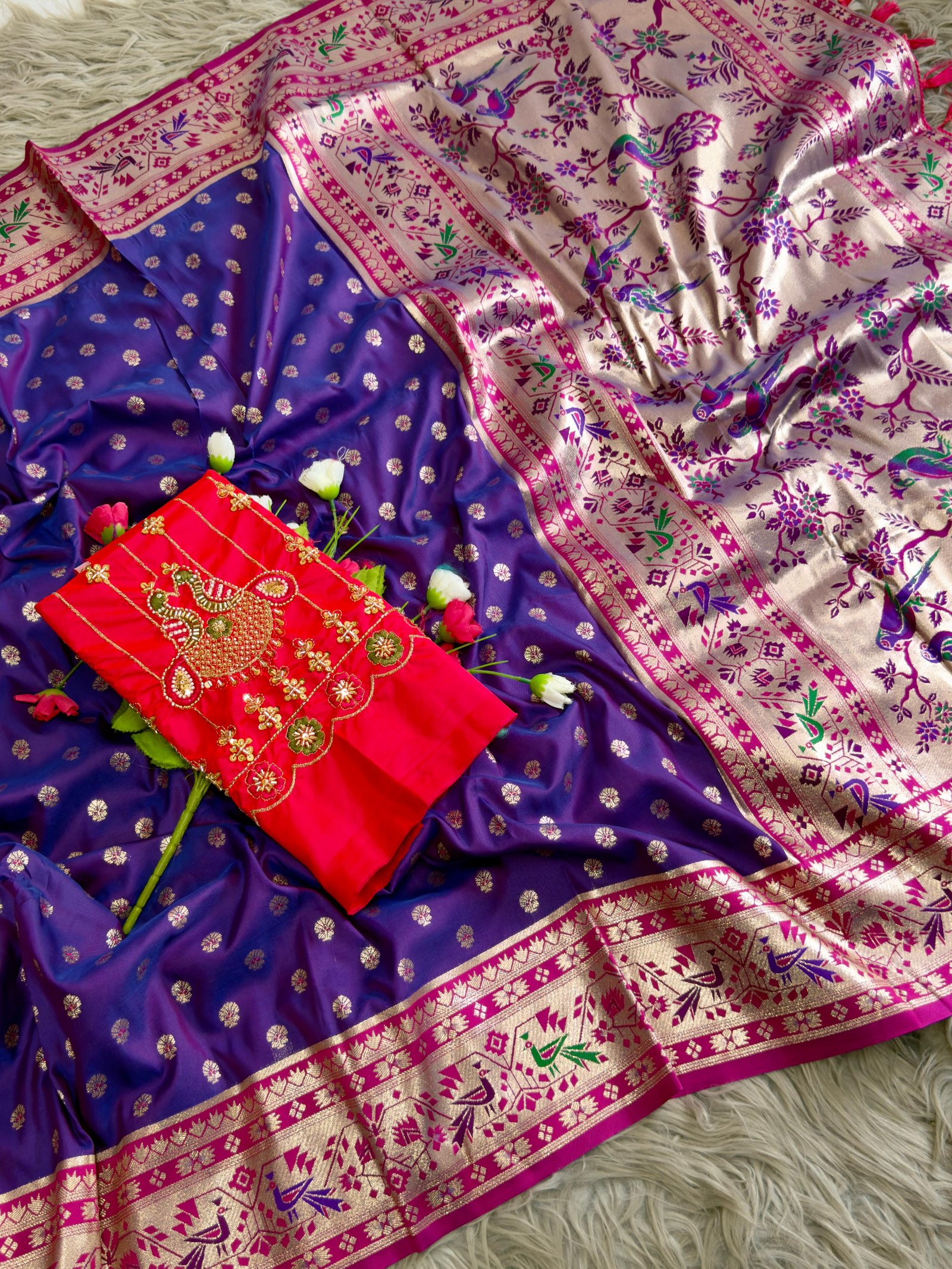 Kalanjali Paithani With Aari Work Blouse image 27
