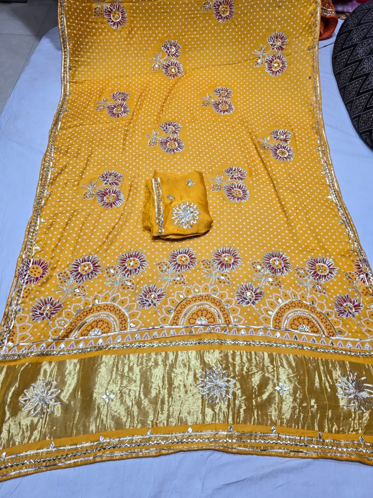 Modal Gajji Silk Saree with Gota Patti Design image 9