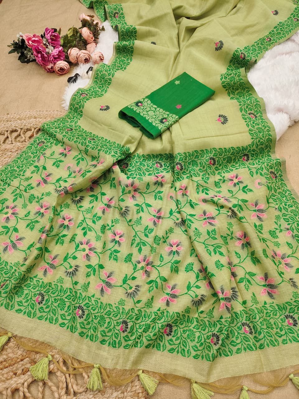 Premium Chanderi Cotton Saree image 5