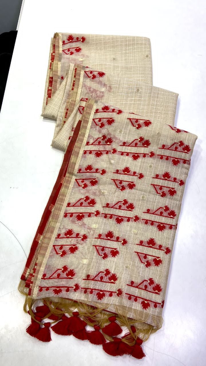 Khadi Cotton Feel Saree image 8