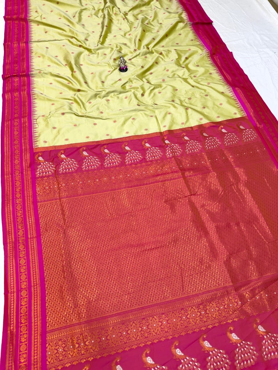 Half Silk South Indian Paithani image 3