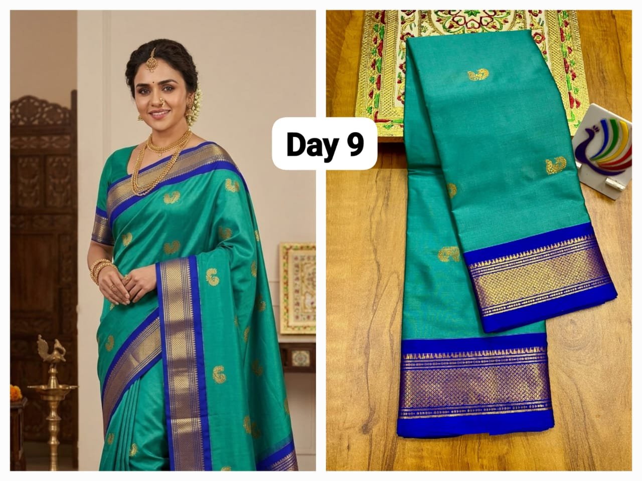 Traditional Kadiyal Paithani image 20