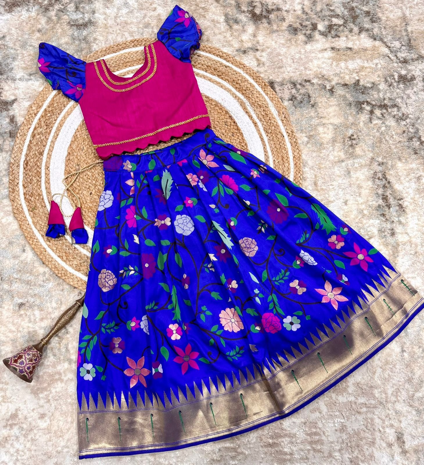 Paithani Kids Lehenga Choli image 14