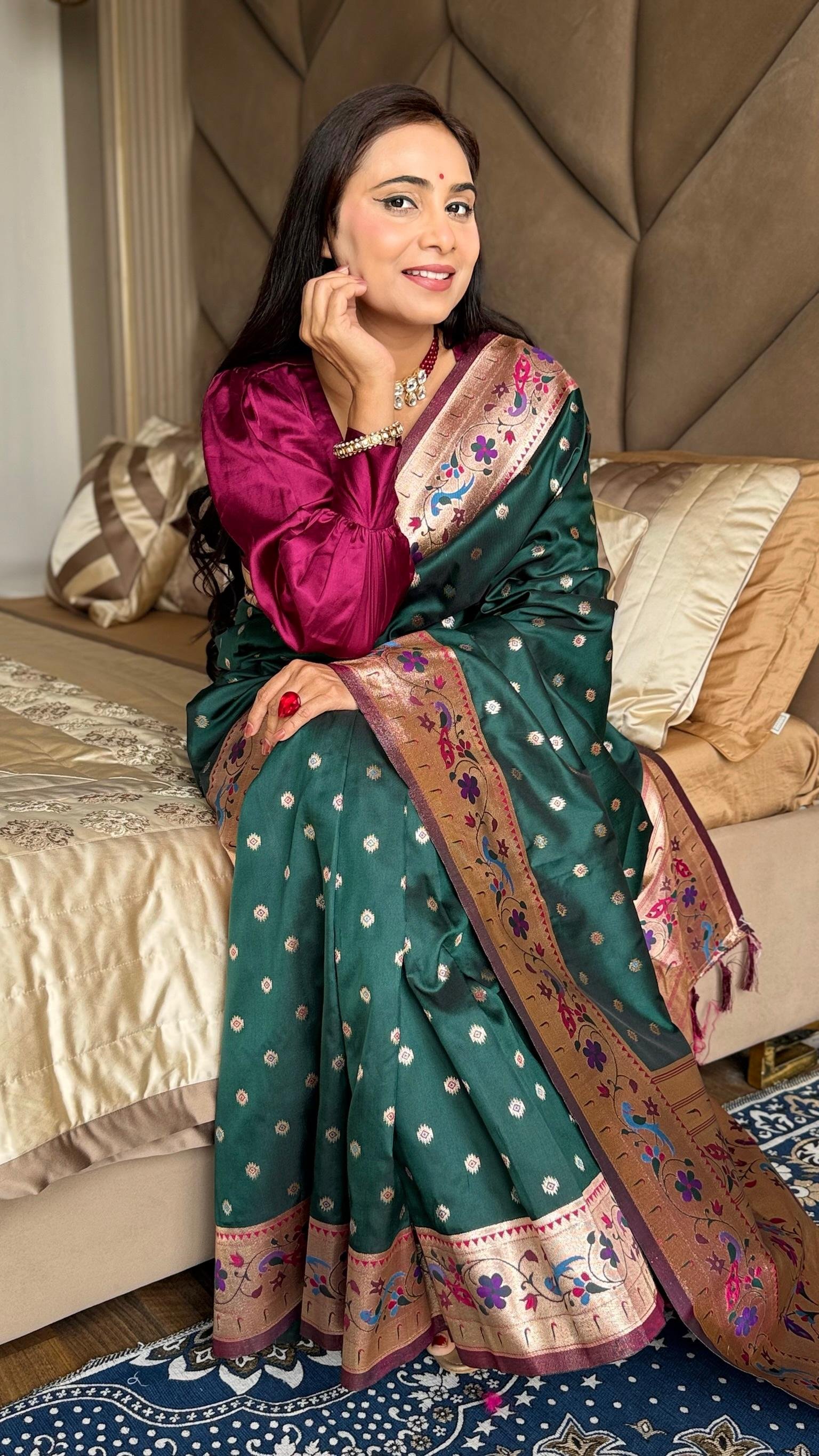 Kalanjali Paithani With Aari Work Blouse