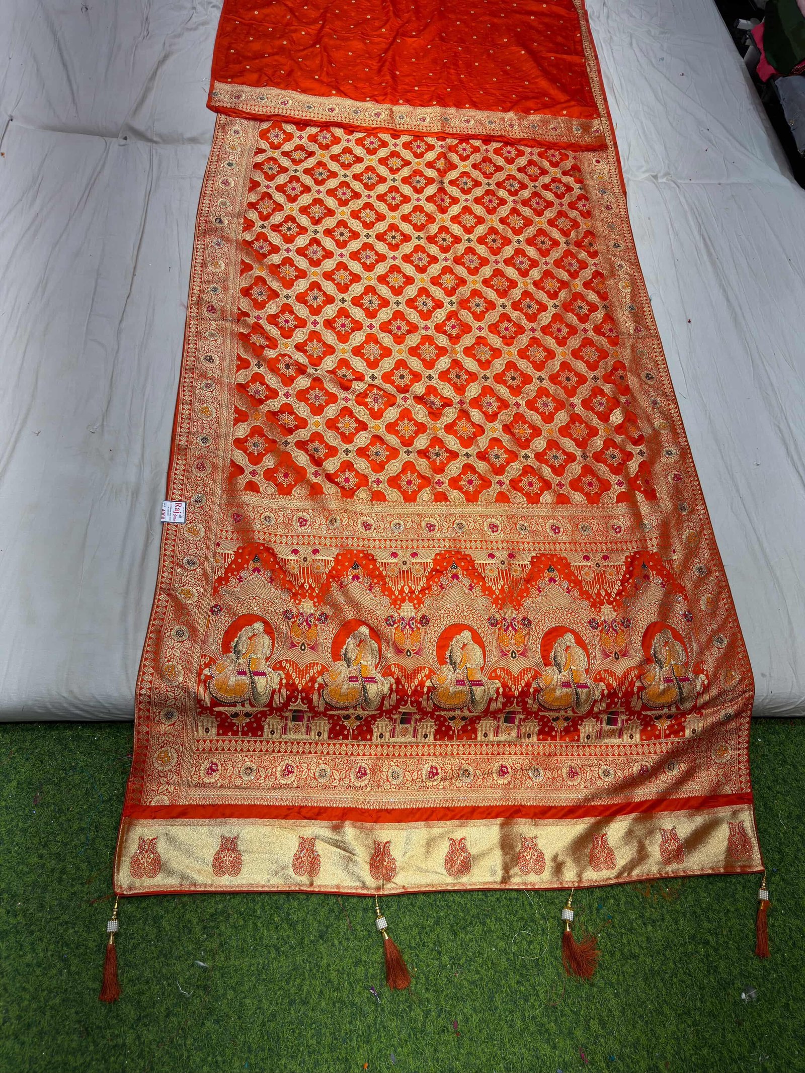 Gaji Satin Silk Saree With Jarkan