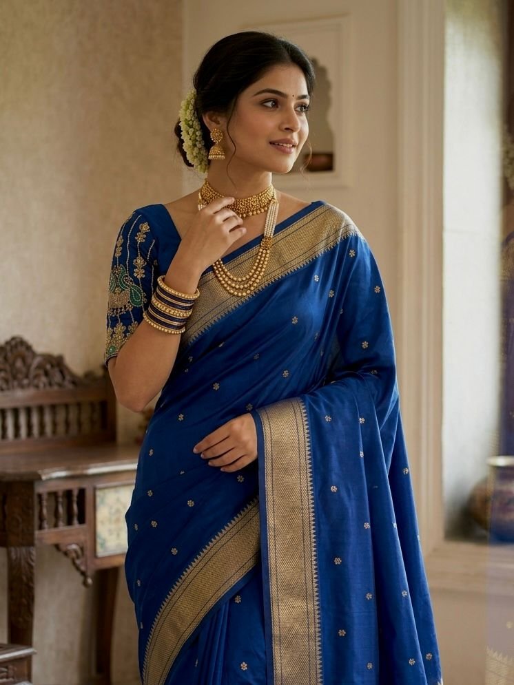 Aari Work Kalanjali Paithani image 5