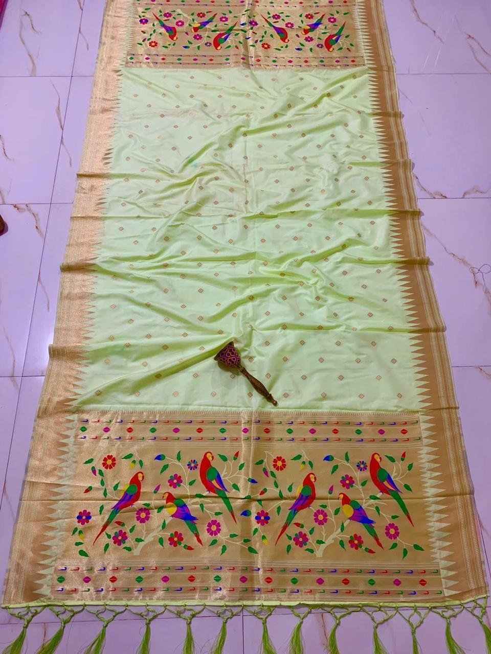 Temple Border Brocade Butti Dupatta image 6