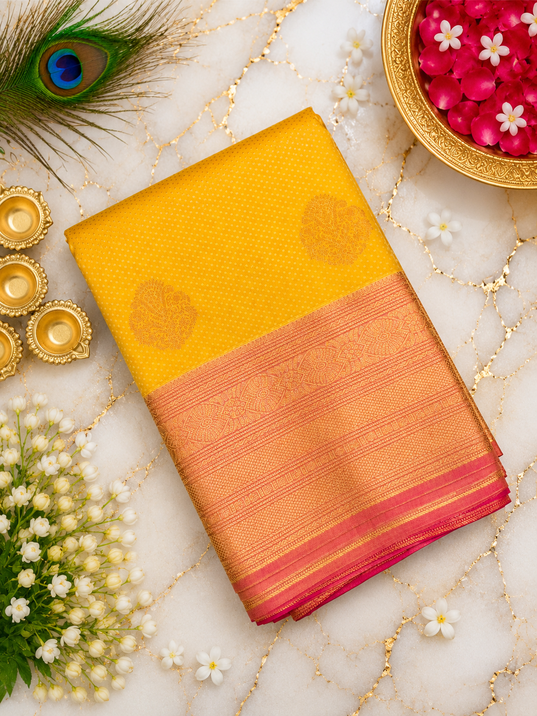 4 Korvai Kanchi Semi Silk Sarees image 8