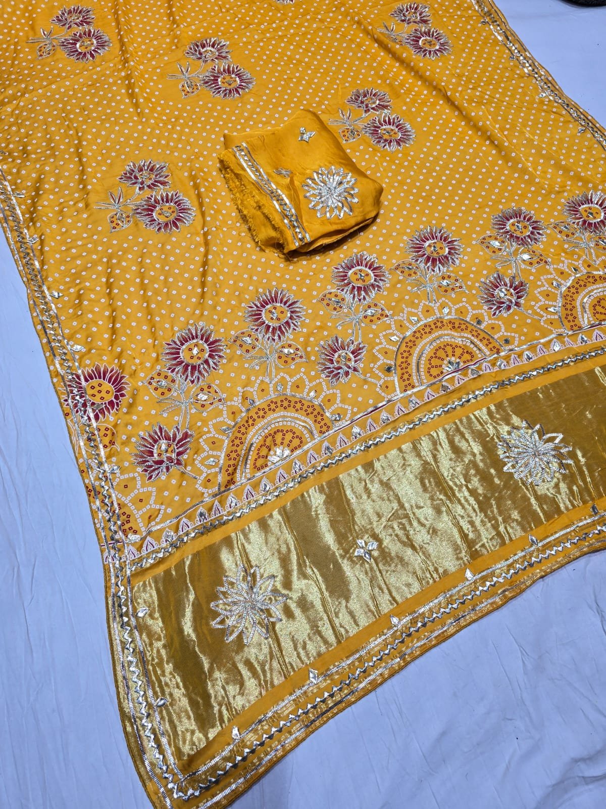 Modal Gajji Silk Saree with Gota Patti Design image 10