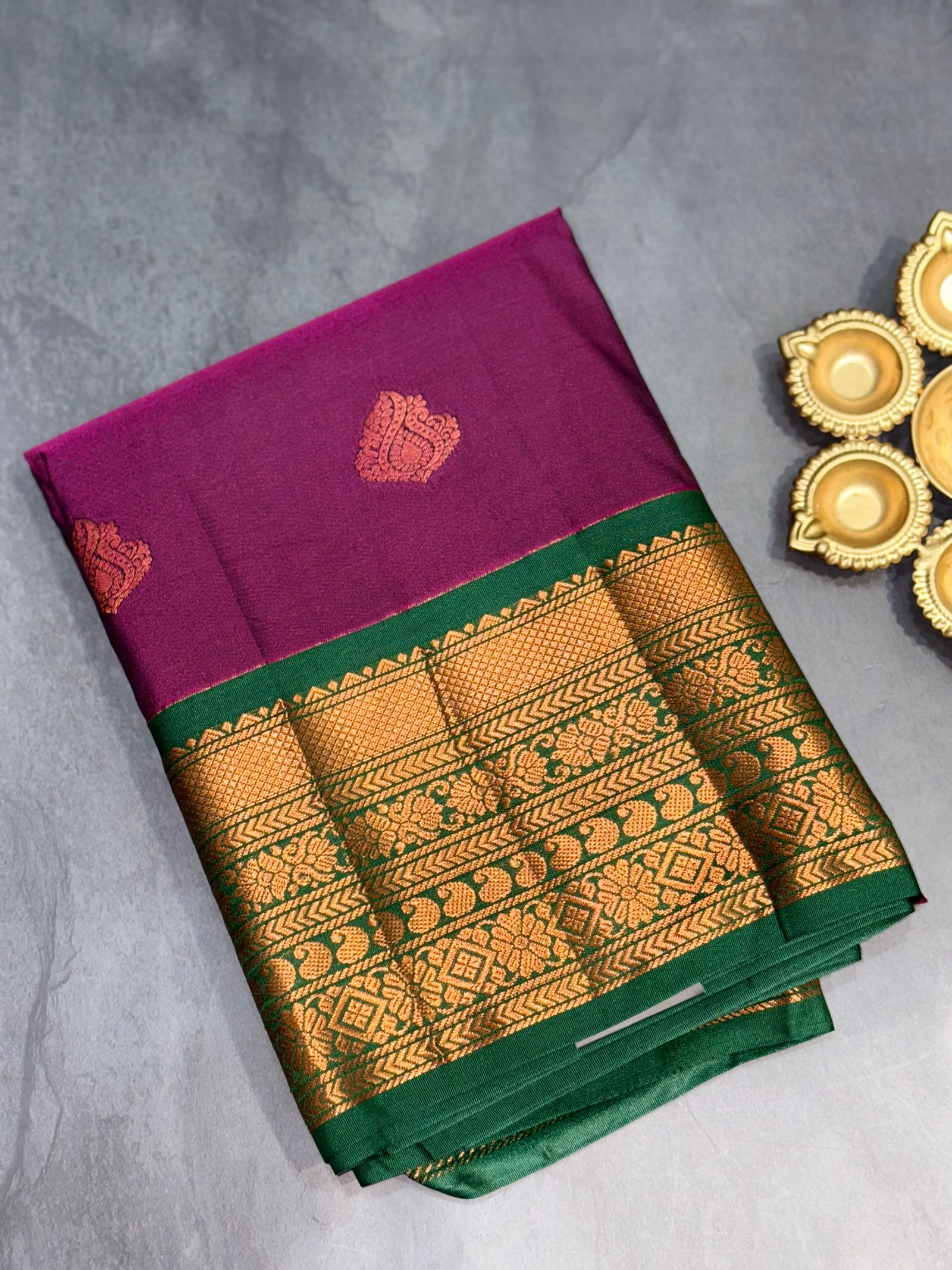 3 Korvai Kanchi Semi Silk Sarees image 3
