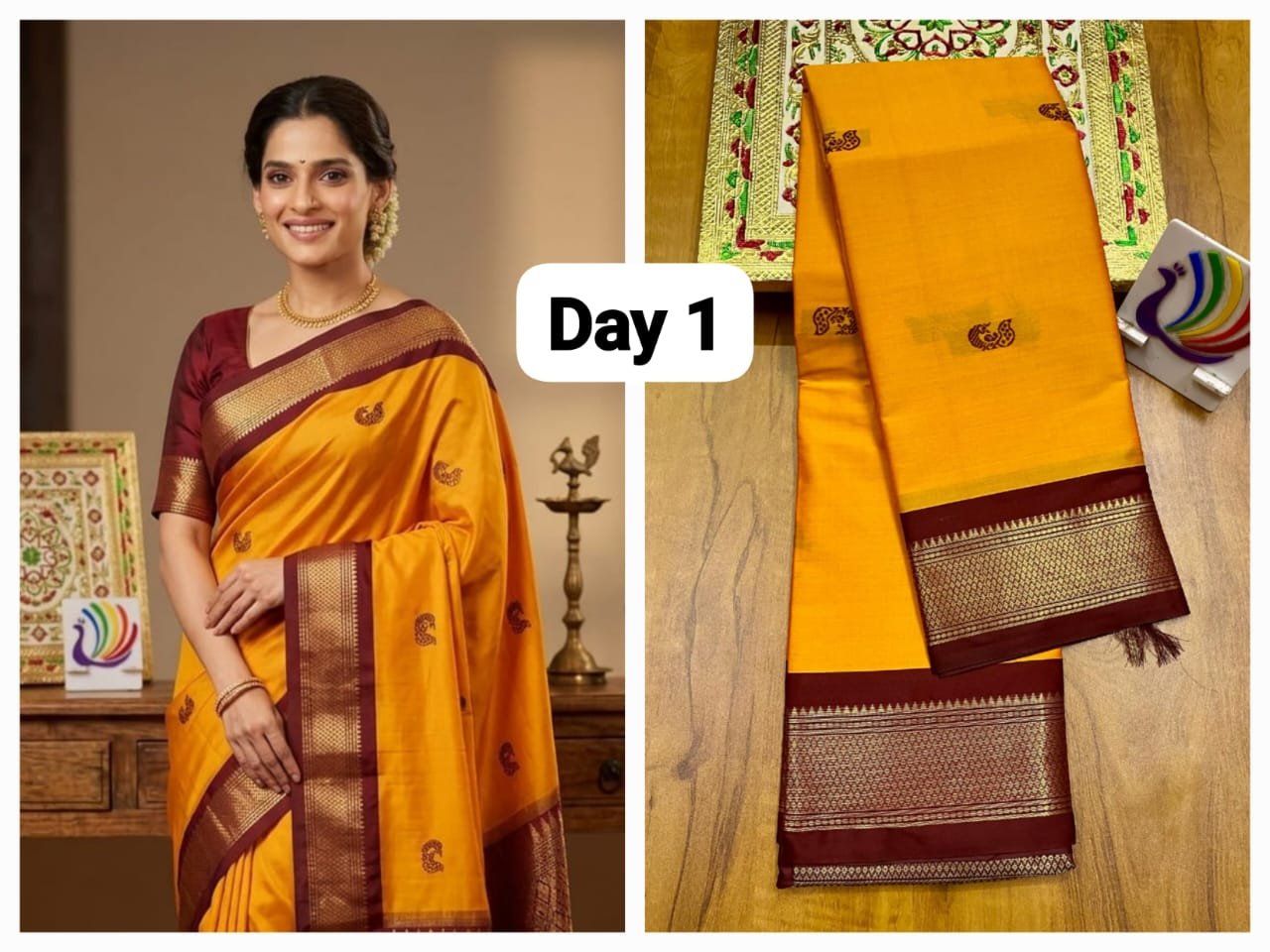 Traditional Kadiyal Paithani image 12