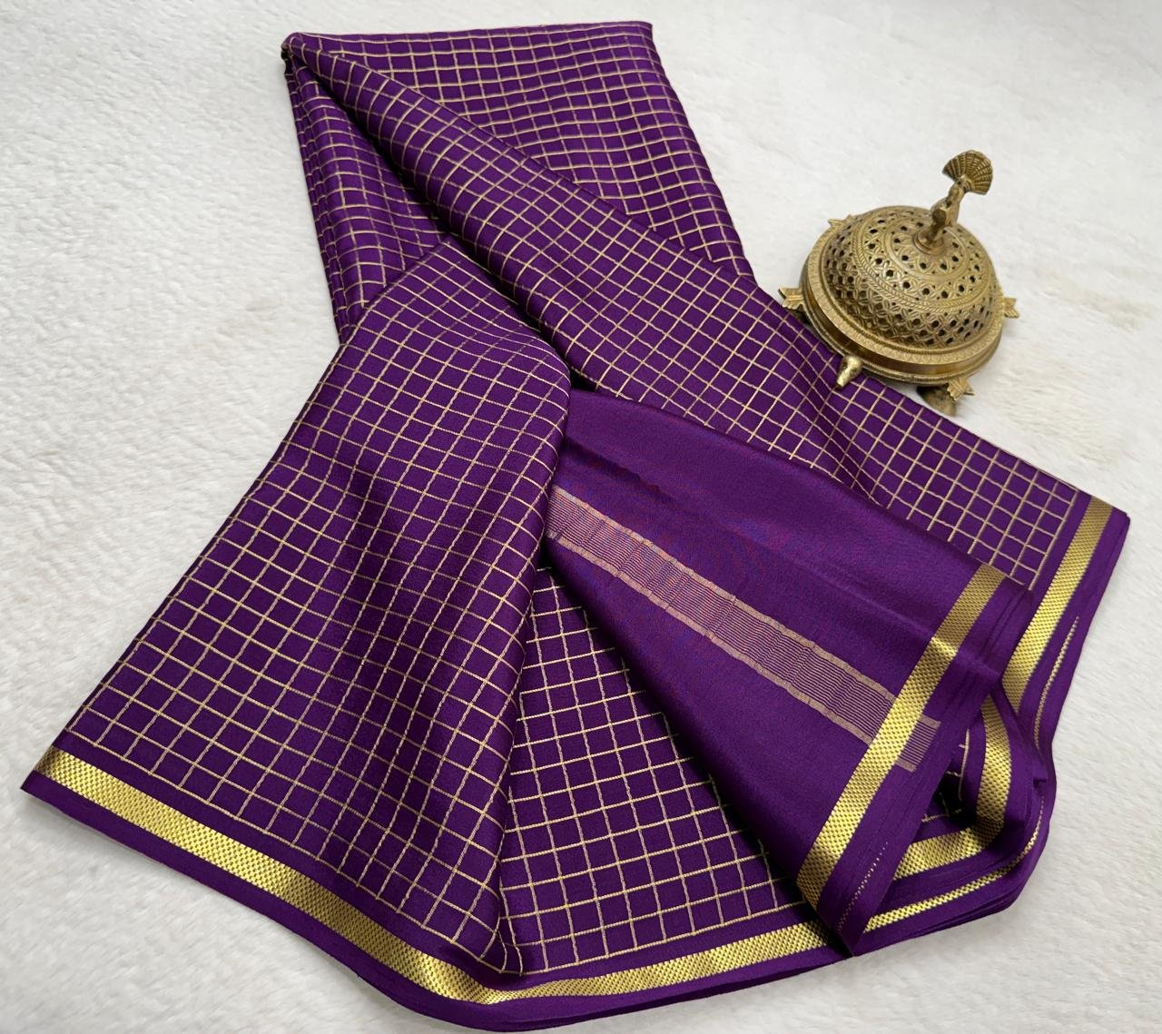 Pure Mysore Checks Sarees image 18