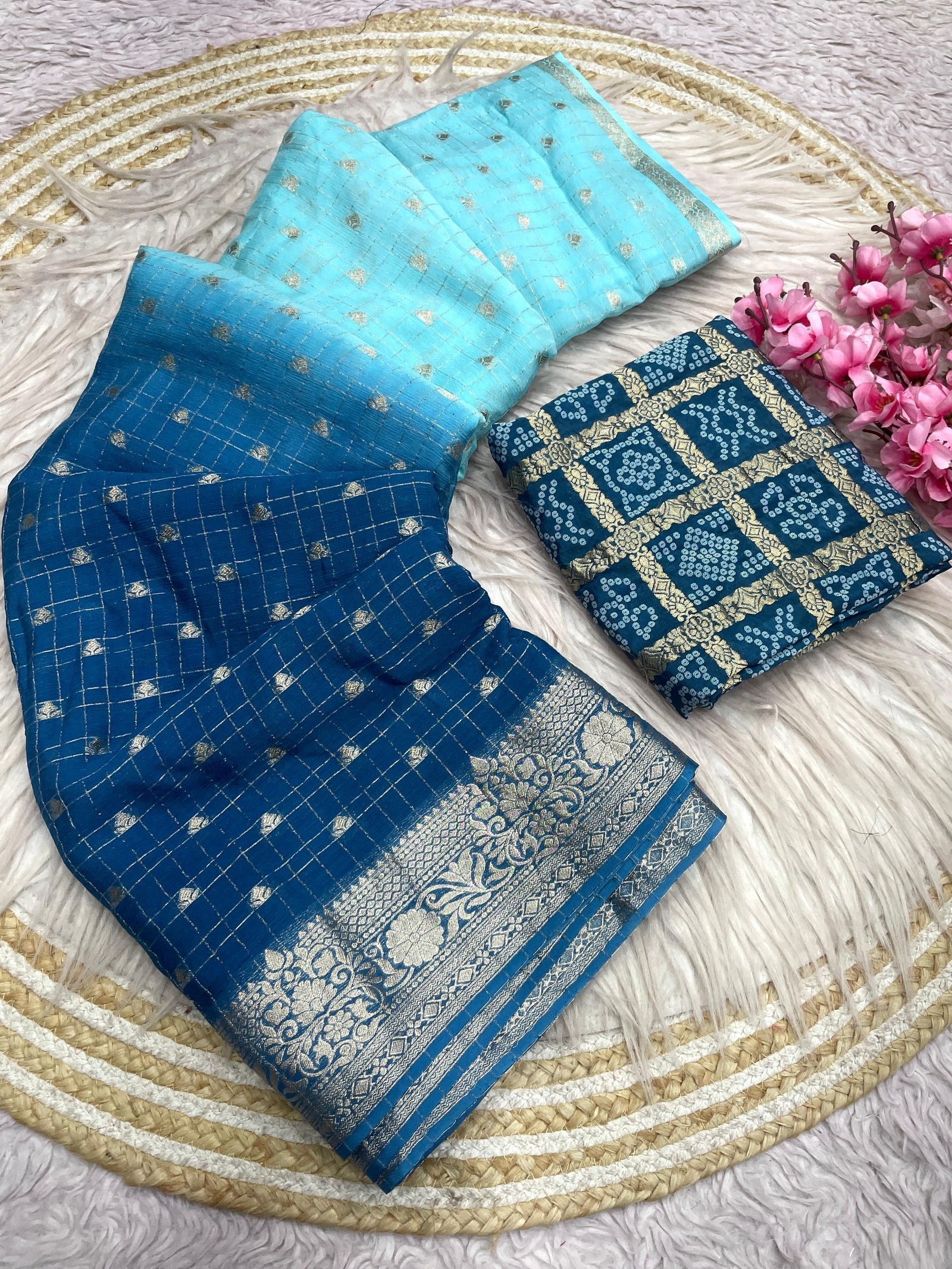 Pure Chinon Chiffon Silk Weaving Saree image 8