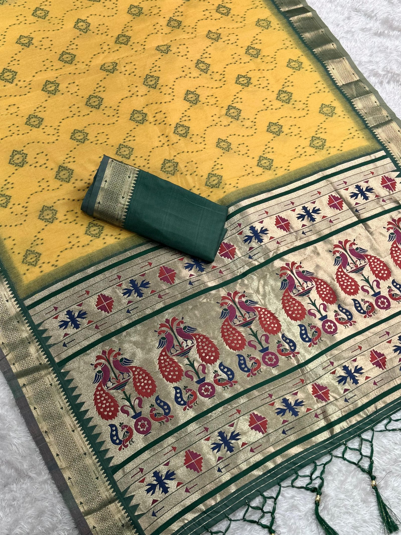 Soft Pure Cotton Sarees with latkan image 15