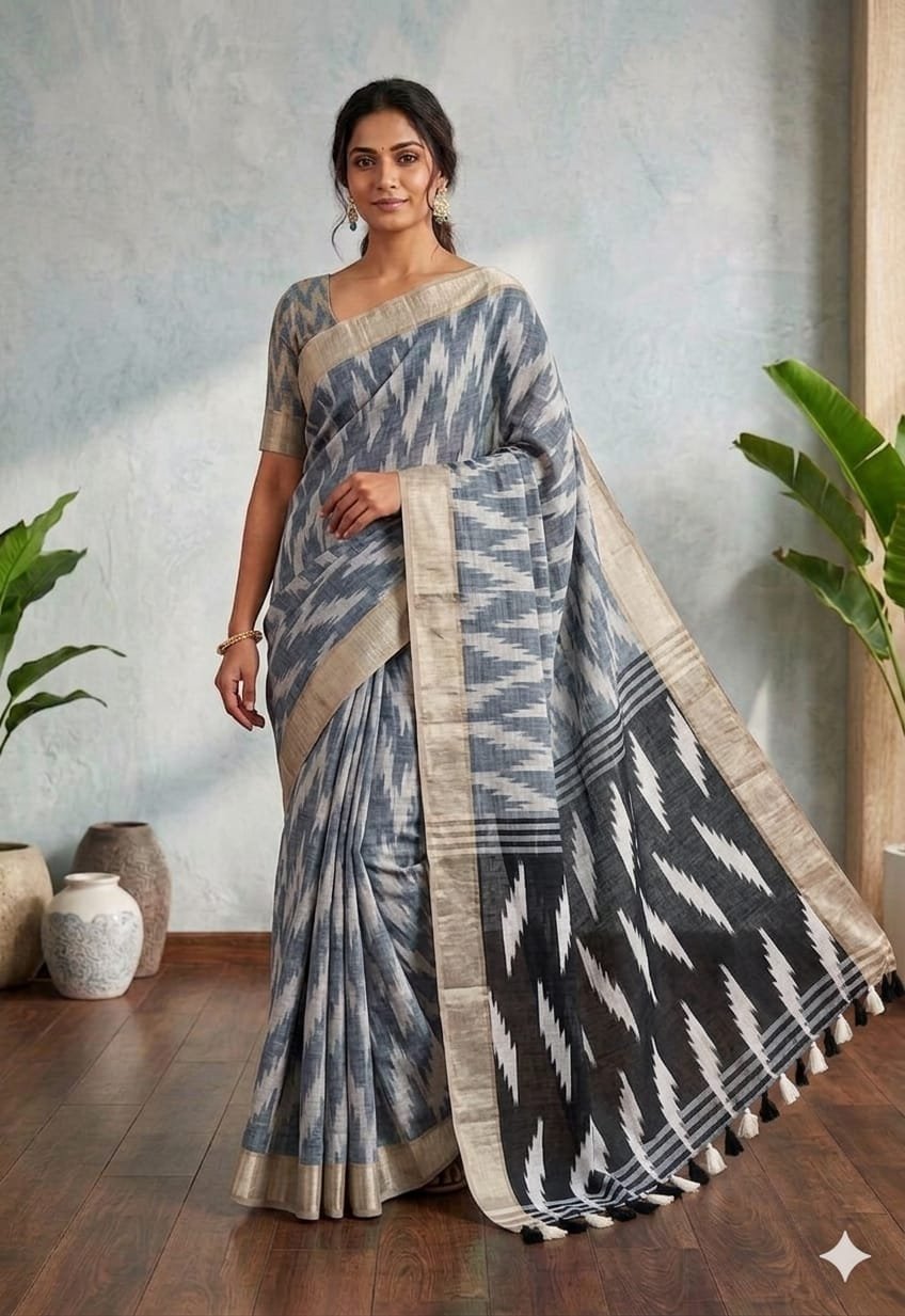 Pure Linen Cotton Sarees image 30