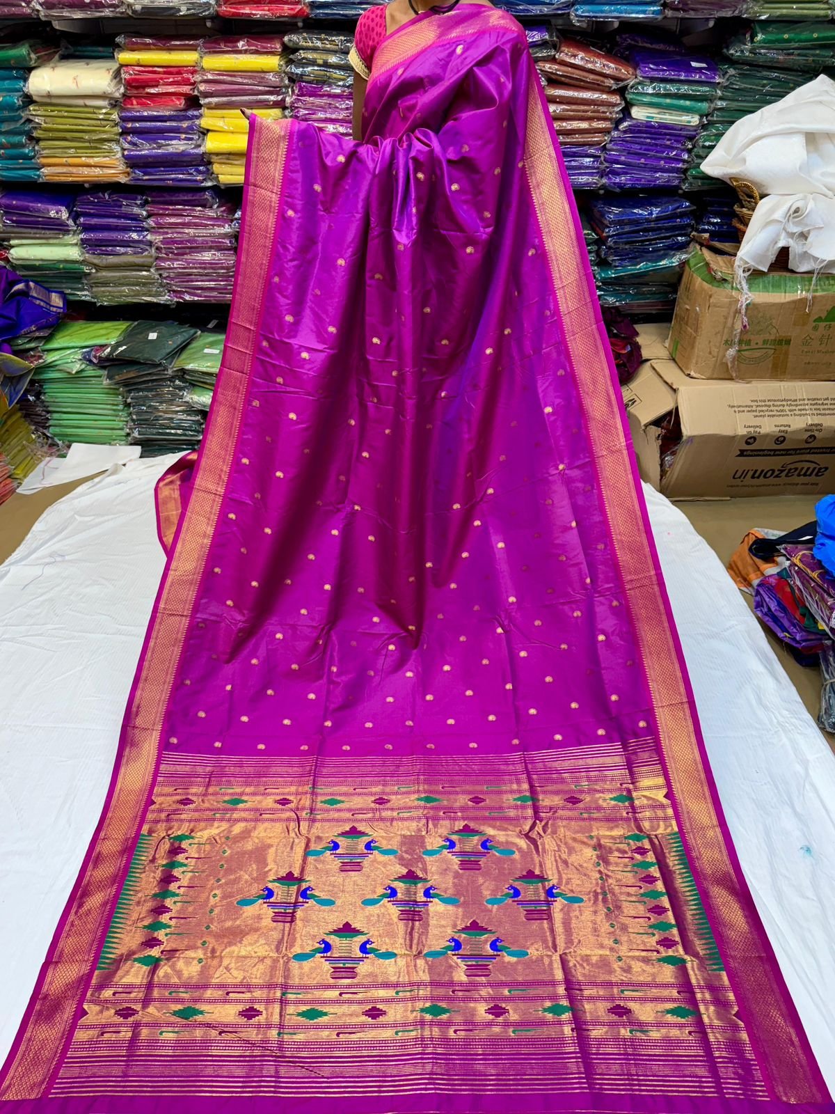Yeola Double Pallu Semi Paithani image 15
