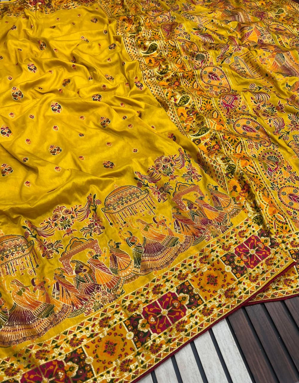 14 rajwadi pashmina saree