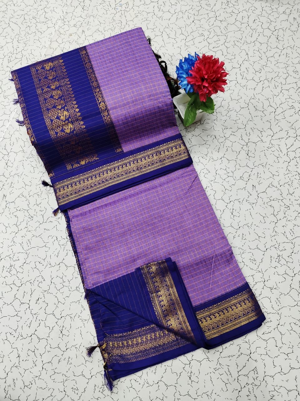 Kalyani Cotton Checks Saree image 21